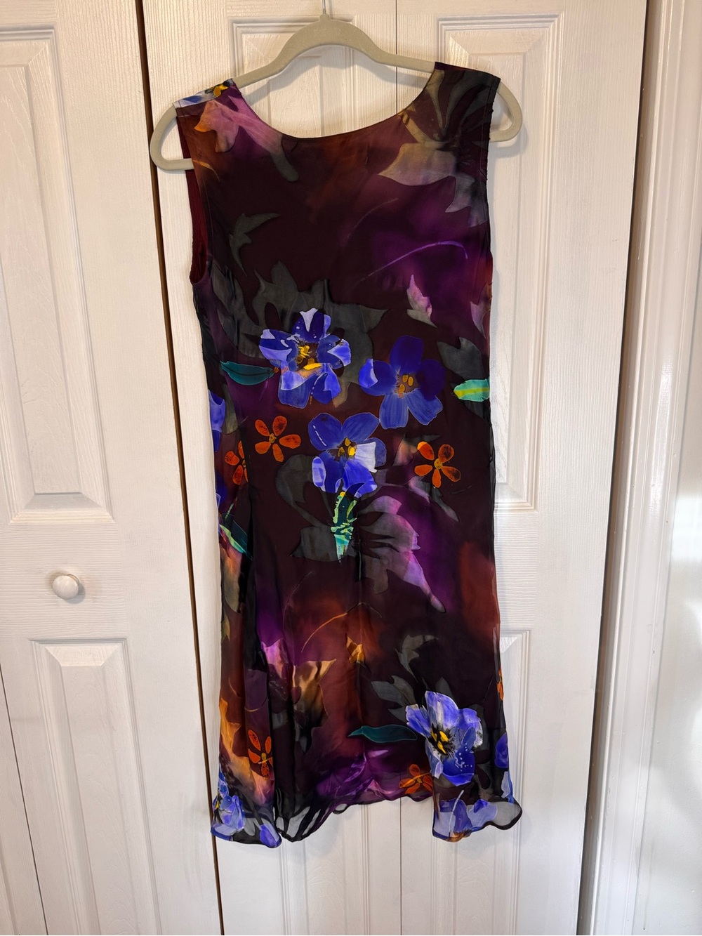 Ampour Floral Watercolor Sleeveless Layered Dress Vibrant Multicolor Size Medium - Picture 9 of 15